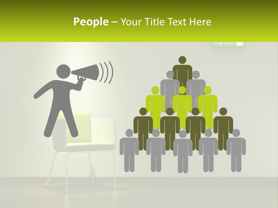 A Green Chair Sitting In Front Of A White Wall PowerPoint Template