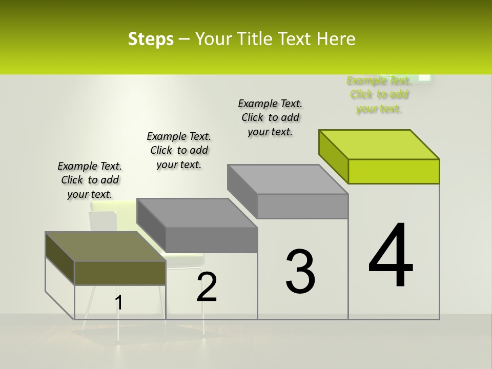 A Green Chair Sitting In Front Of A White Wall PowerPoint Template