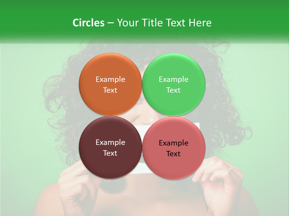 A Woman Holding A Card With A Smiley Face On It PowerPoint Template