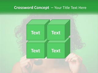 A Woman Holding A Card With A Smiley Face On It PowerPoint Template