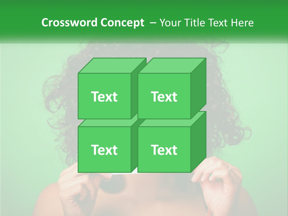 A Woman Holding A Card With A Smiley Face On It PowerPoint Template