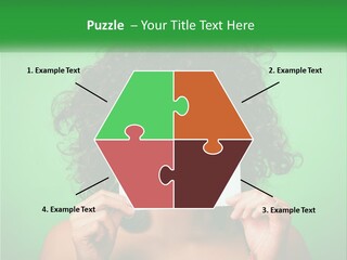 A Woman Holding A Card With A Smiley Face On It PowerPoint Template