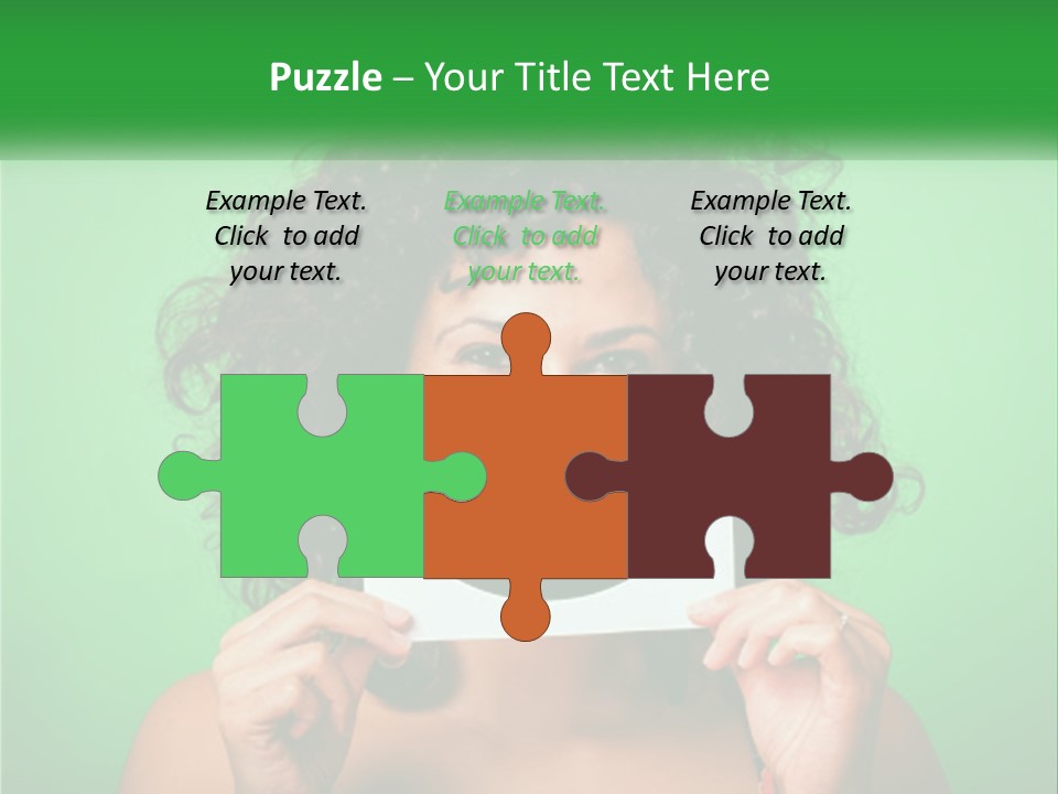 A Woman Holding A Card With A Smiley Face On It PowerPoint Template