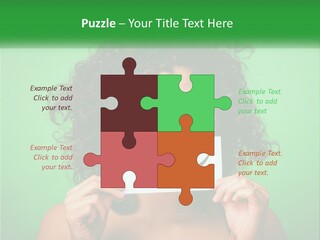 A Woman Holding A Card With A Smiley Face On It PowerPoint Template