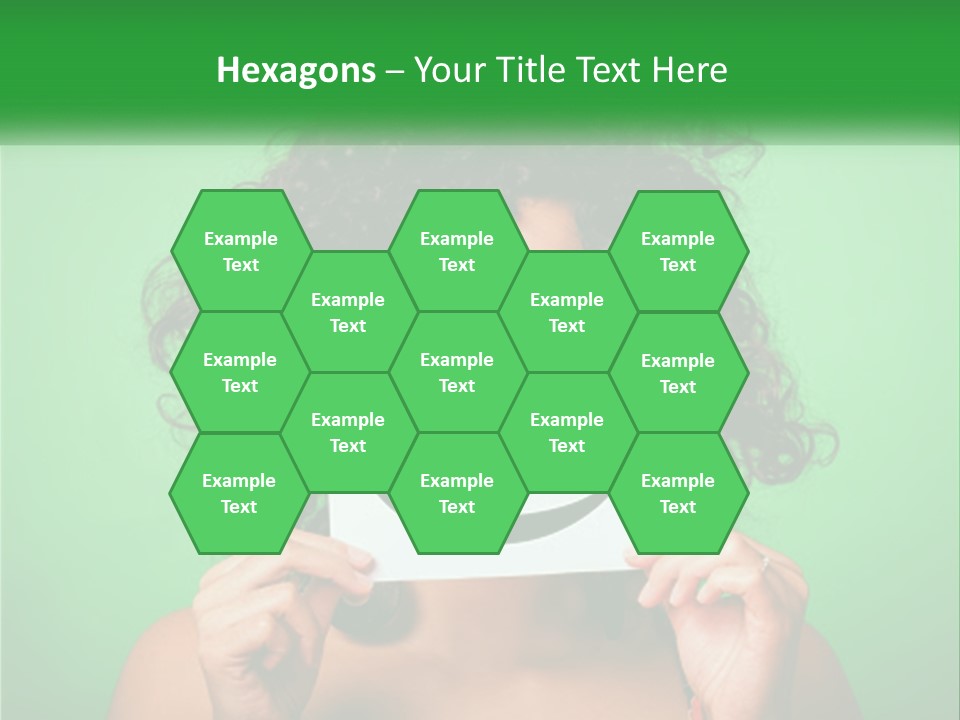 A Woman Holding A Card With A Smiley Face On It PowerPoint Template