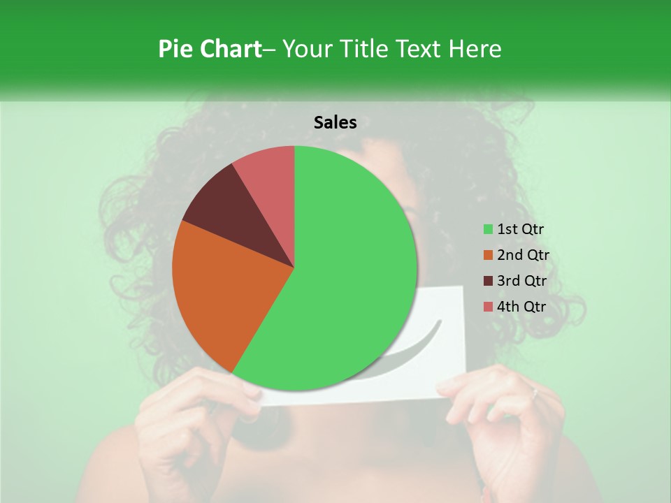 A Woman Holding A Card With A Smiley Face On It PowerPoint Template