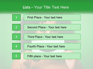 A Woman Holding A Card With A Smiley Face On It PowerPoint Template