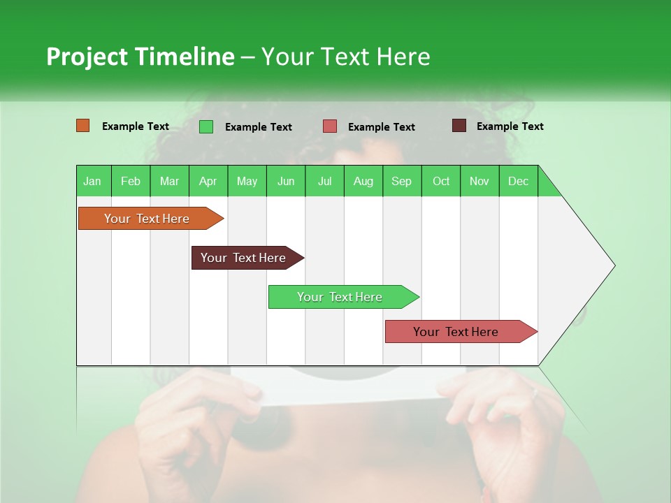A Woman Holding A Card With A Smiley Face On It PowerPoint Template