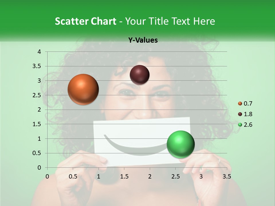 A Woman Holding A Card With A Smiley Face On It PowerPoint Template