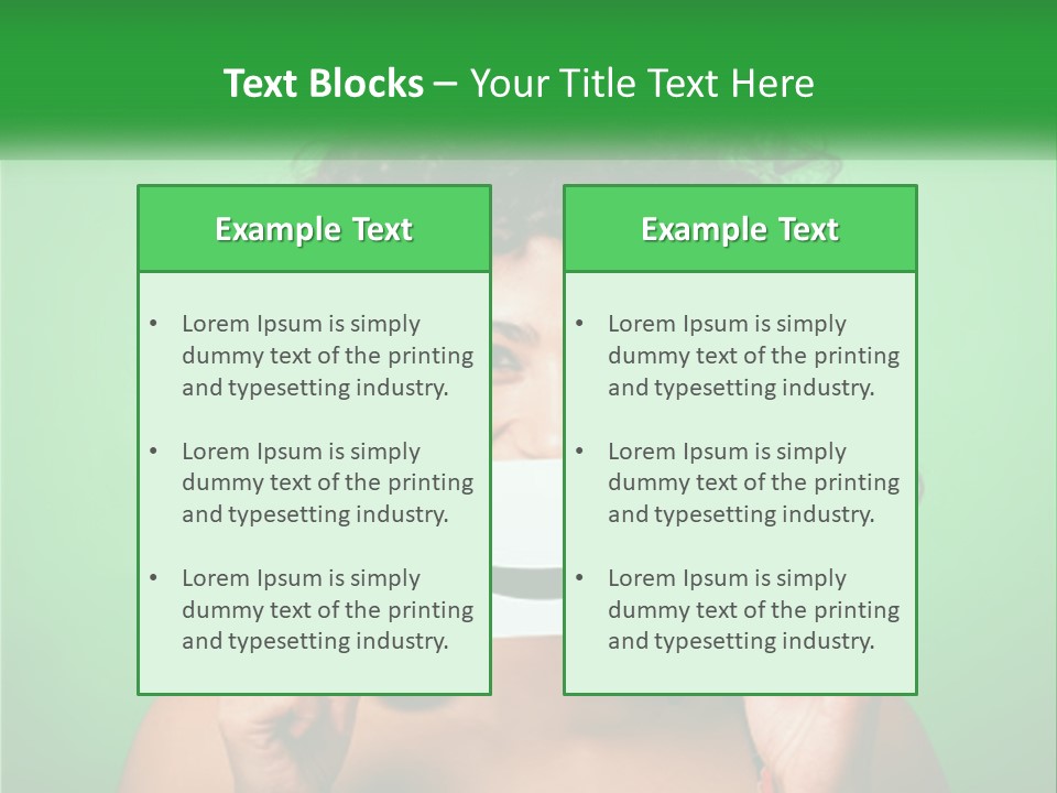 A Woman Holding A Card With A Smiley Face On It PowerPoint Template