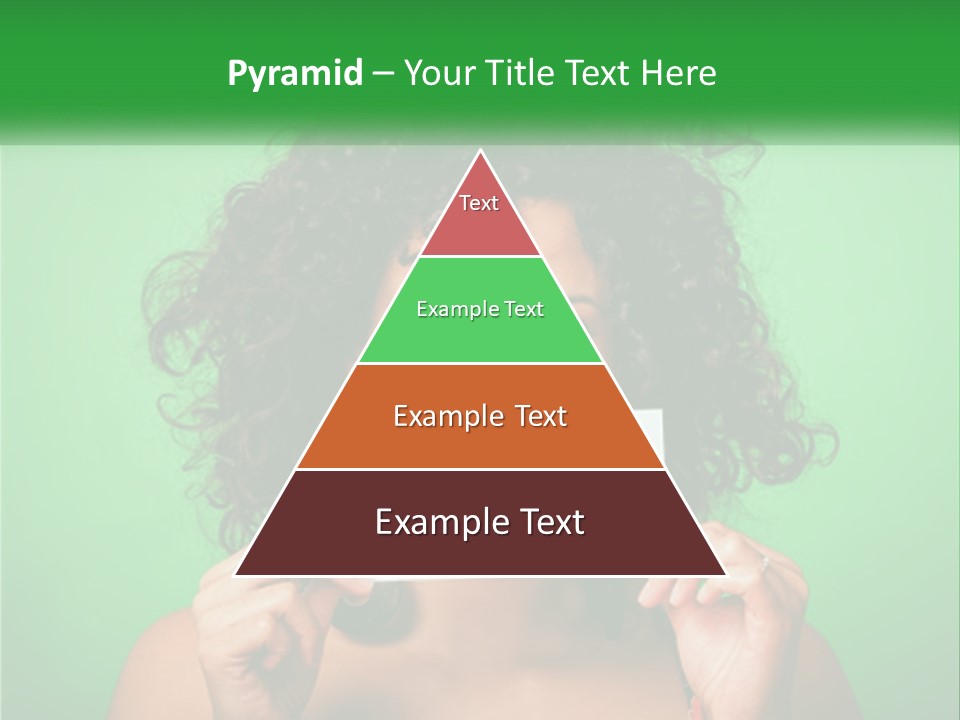 A Woman Holding A Card With A Smiley Face On It PowerPoint Template