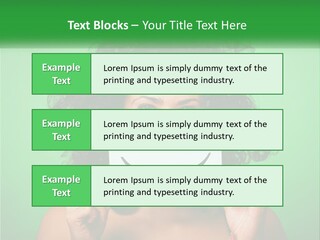 A Woman Holding A Card With A Smiley Face On It PowerPoint Template