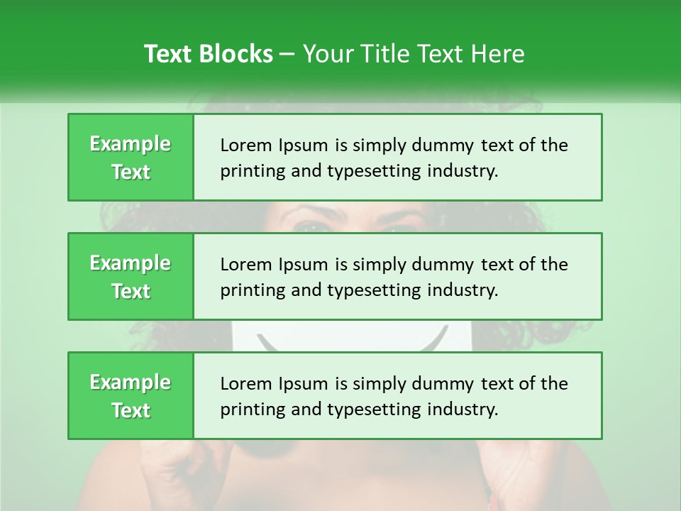 A Woman Holding A Card With A Smiley Face On It PowerPoint Template