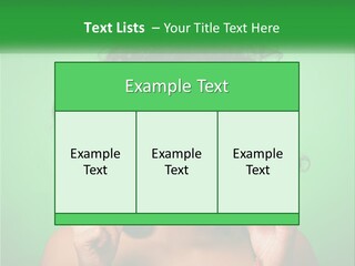 A Woman Holding A Card With A Smiley Face On It PowerPoint Template