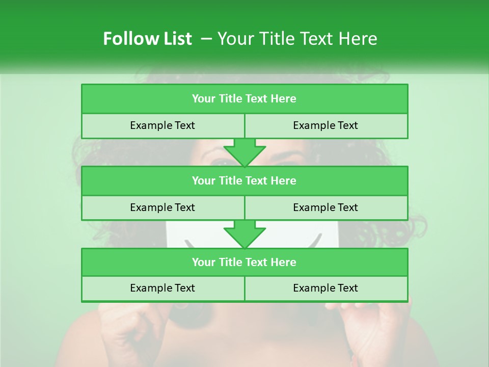A Woman Holding A Card With A Smiley Face On It PowerPoint Template