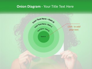 A Woman Holding A Card With A Smiley Face On It PowerPoint Template