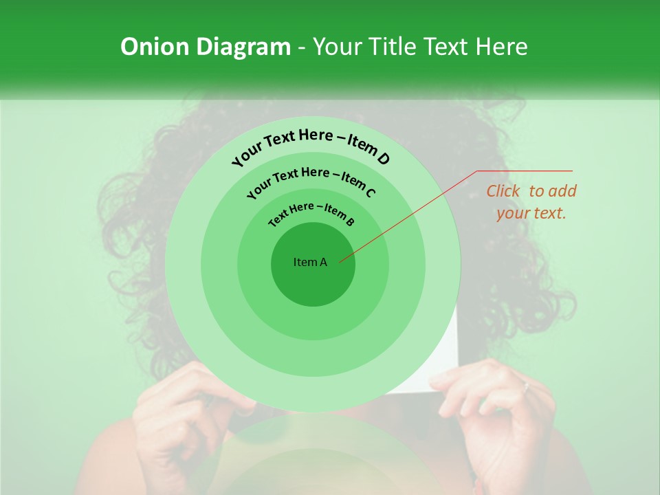 A Woman Holding A Card With A Smiley Face On It PowerPoint Template