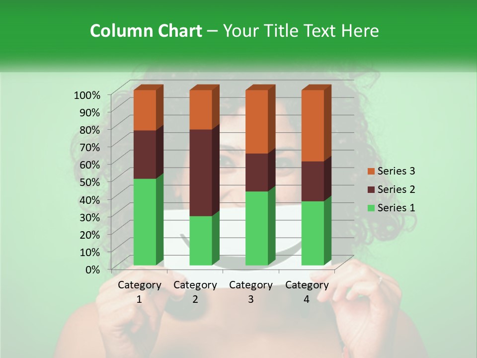 A Woman Holding A Card With A Smiley Face On It PowerPoint Template
