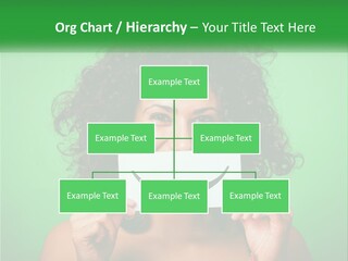 A Woman Holding A Card With A Smiley Face On It PowerPoint Template