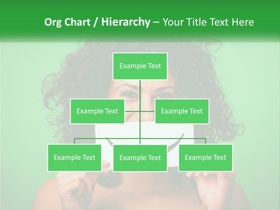 A Woman Holding A Card With A Smiley Face On It PowerPoint Template