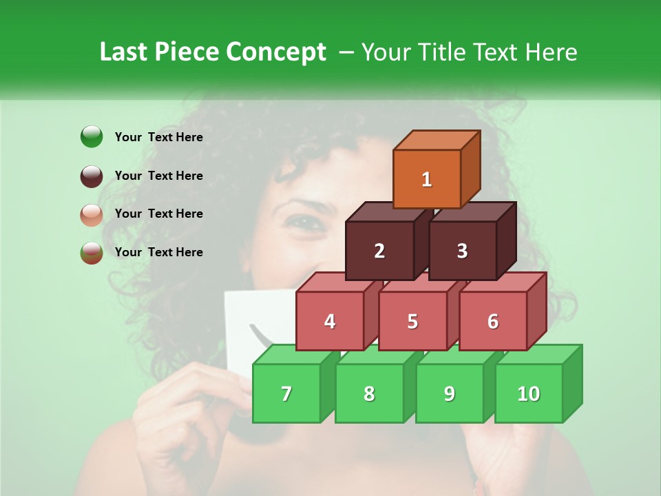 A Woman Holding A Card With A Smiley Face On It PowerPoint Template