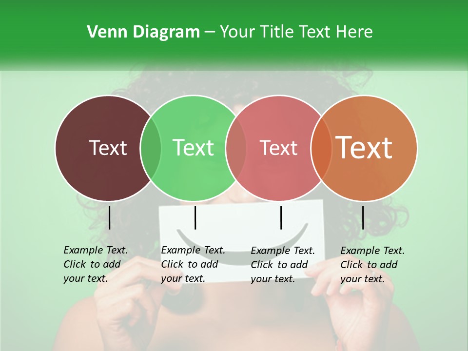 A Woman Holding A Card With A Smiley Face On It PowerPoint Template