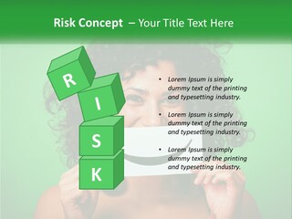 A Woman Holding A Card With A Smiley Face On It PowerPoint Template