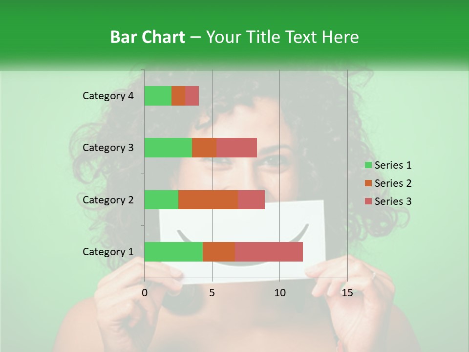 A Woman Holding A Card With A Smiley Face On It PowerPoint Template