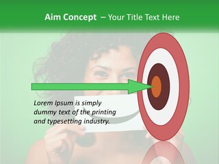 A Woman Holding A Card With A Smiley Face On It PowerPoint Template