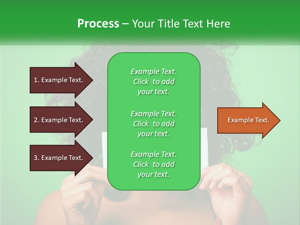 A Woman Holding A Card With A Smiley Face On It PowerPoint Template