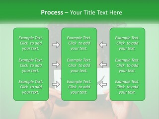 A Woman Holding A Card With A Smiley Face On It PowerPoint Template