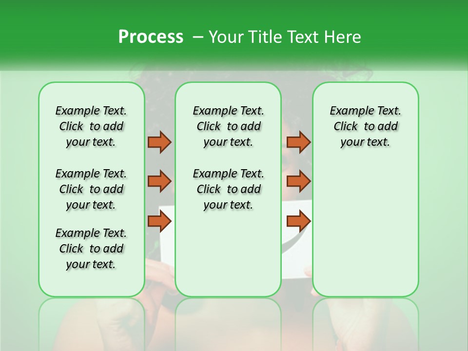 A Woman Holding A Card With A Smiley Face On It PowerPoint Template