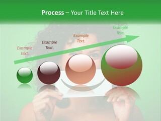 A Woman Holding A Card With A Smiley Face On It PowerPoint Template