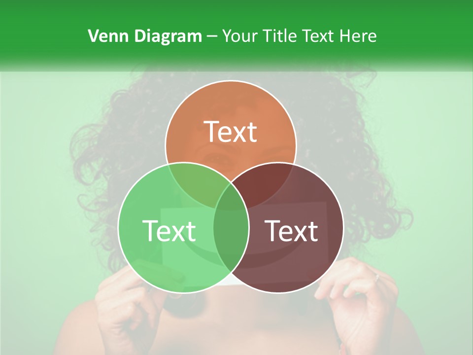 A Woman Holding A Card With A Smiley Face On It PowerPoint Template