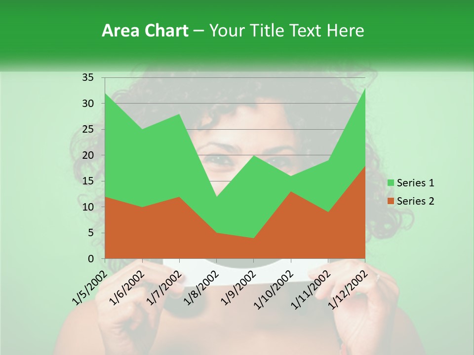 A Woman Holding A Card With A Smiley Face On It PowerPoint Template