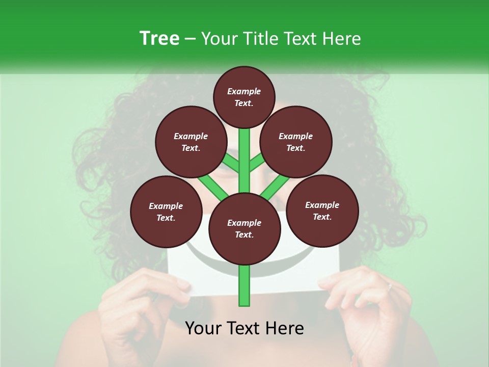 A Woman Holding A Card With A Smiley Face On It PowerPoint Template