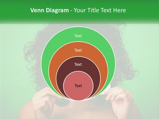 A Woman Holding A Card With A Smiley Face On It PowerPoint Template