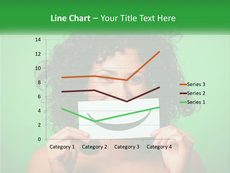A Woman Holding A Card With A Smiley Face On It PowerPoint Template