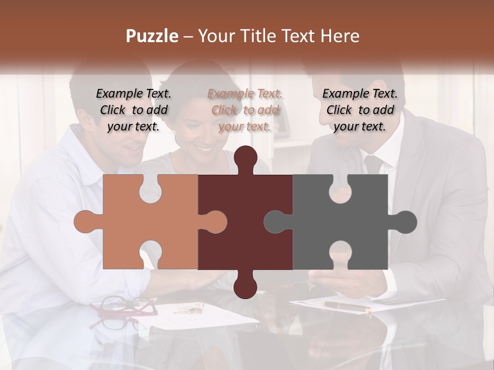 A Group Of People Sitting Around A Table Looking At A Tablet PowerPoint Template