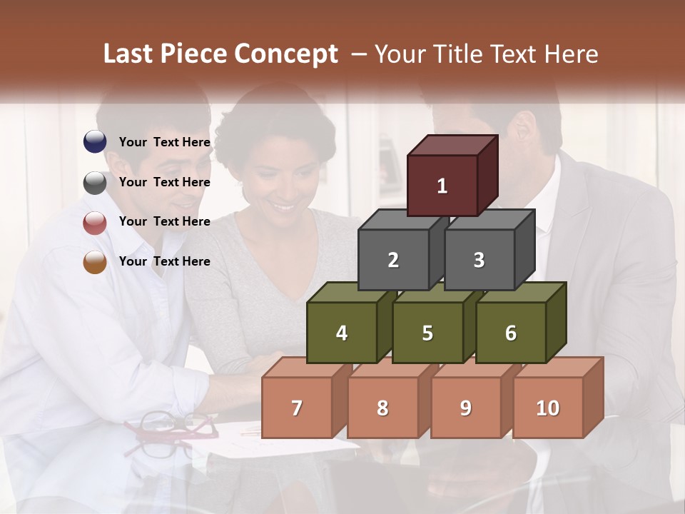 A Group Of People Sitting Around A Table Looking At A Tablet PowerPoint Template