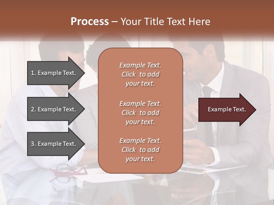 A Group Of People Sitting Around A Table Looking At A Tablet PowerPoint Template