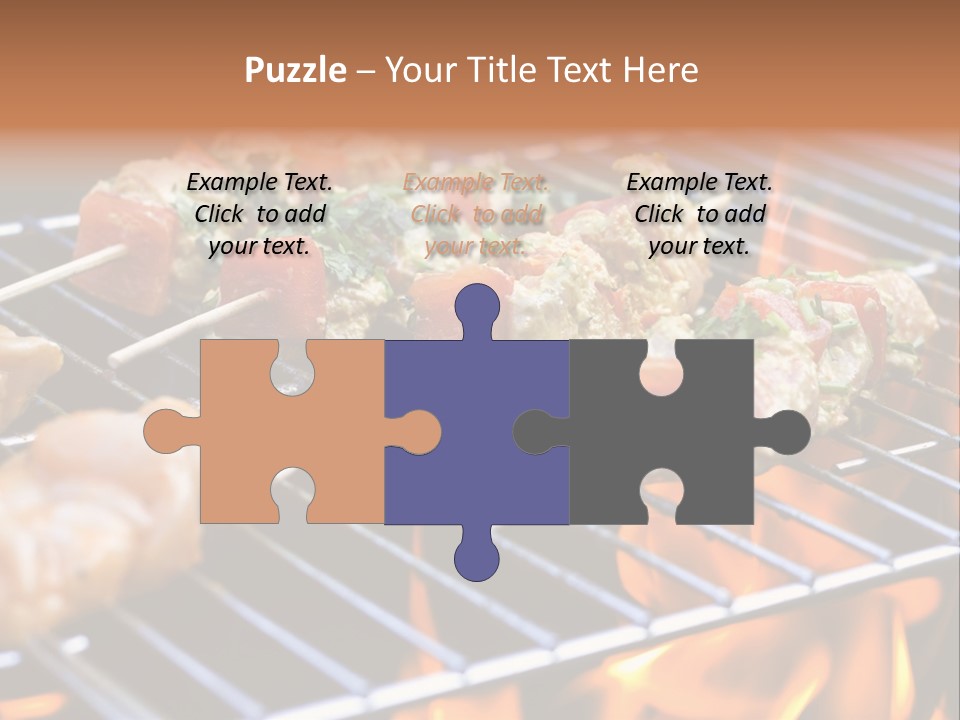 A Bbq Grill With Shrimp And Vegetables On Skewers PowerPoint Template