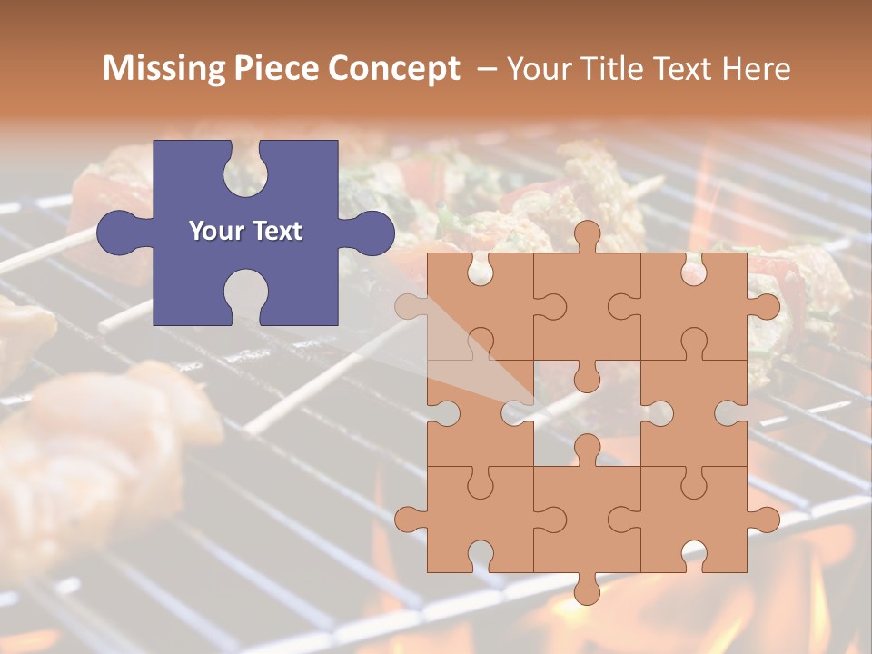 A Bbq Grill With Shrimp And Vegetables On Skewers PowerPoint Template