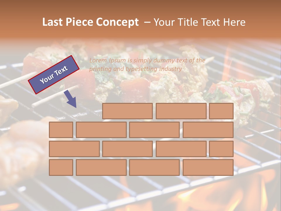 A Bbq Grill With Shrimp And Vegetables On Skewers PowerPoint Template