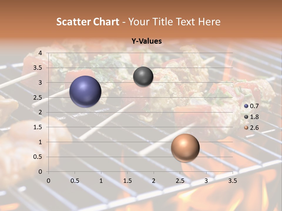 A Bbq Grill With Shrimp And Vegetables On Skewers PowerPoint Template