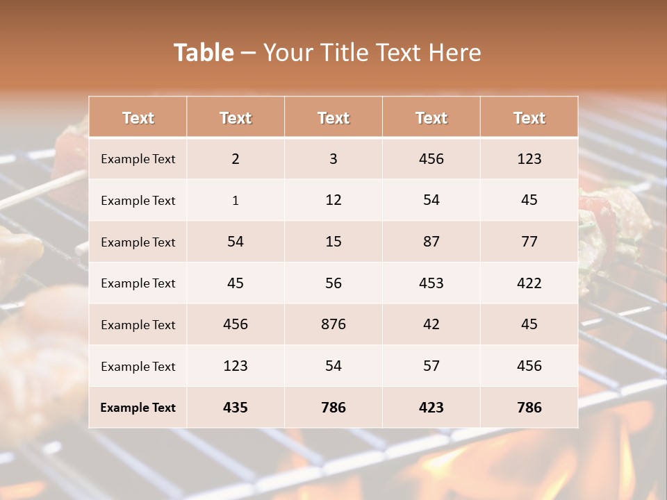 A Bbq Grill With Shrimp And Vegetables On Skewers PowerPoint Template