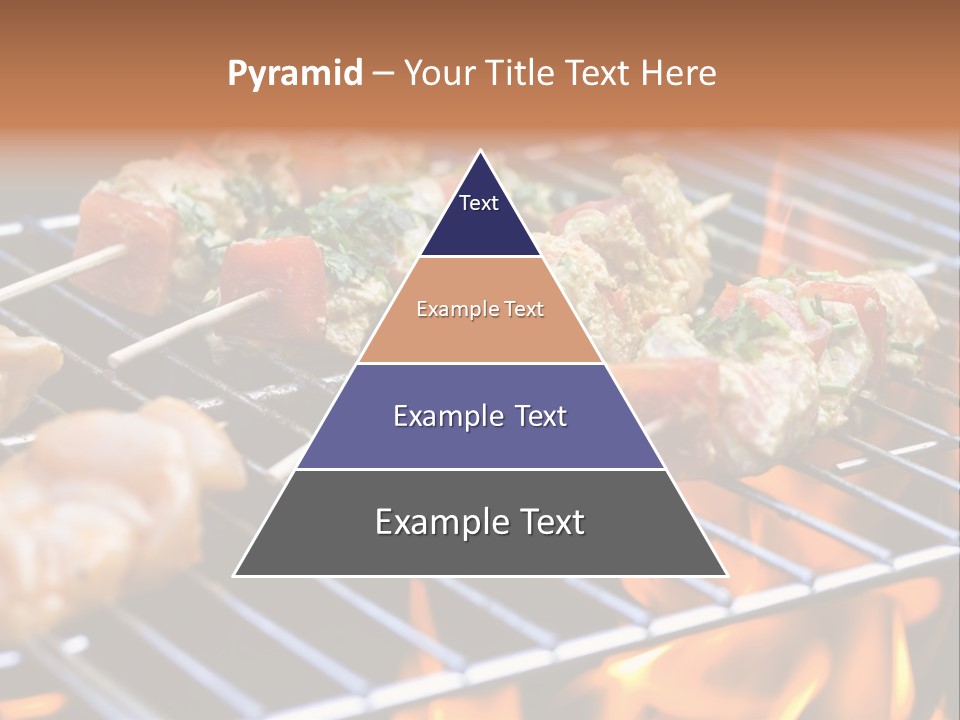 A Bbq Grill With Shrimp And Vegetables On Skewers PowerPoint Template