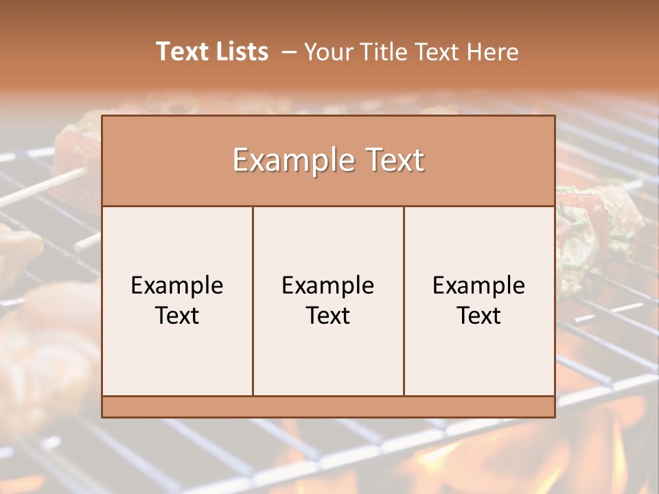 A Bbq Grill With Shrimp And Vegetables On Skewers PowerPoint Template