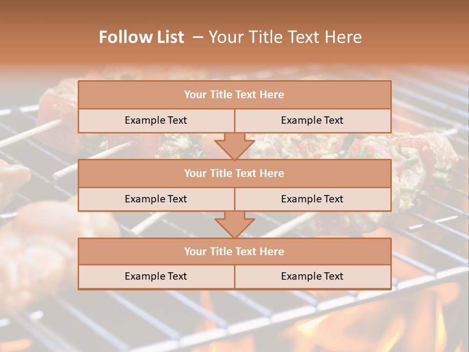 A Bbq Grill With Shrimp And Vegetables On Skewers PowerPoint Template