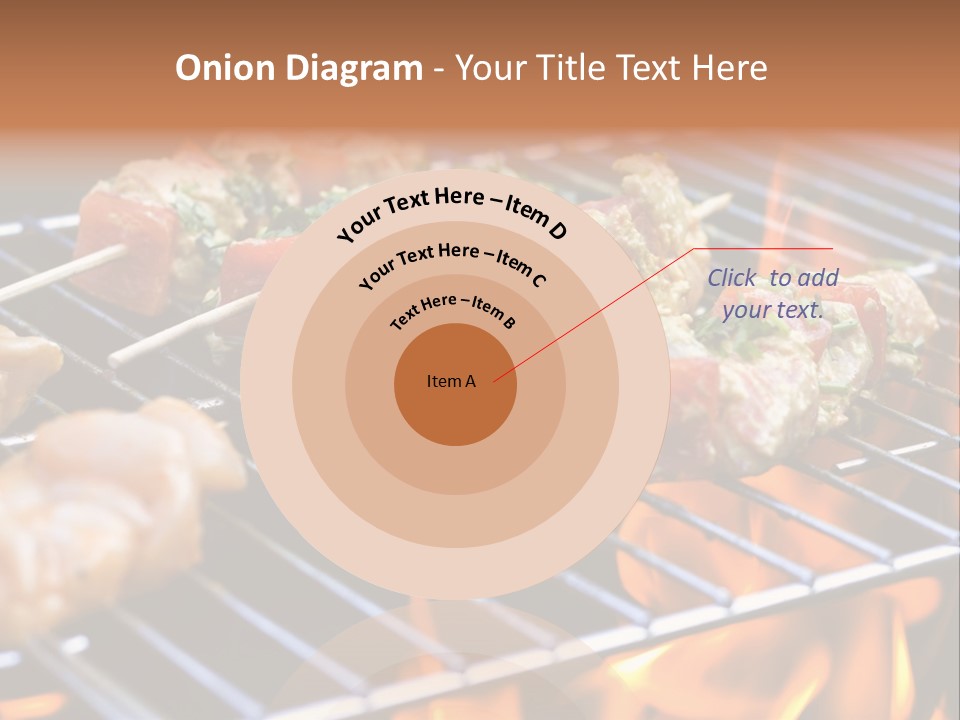 A Bbq Grill With Shrimp And Vegetables On Skewers PowerPoint Template